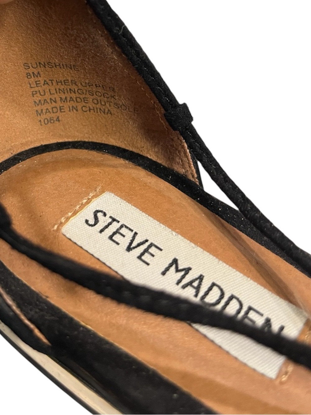 Steve Madden Black Suede Pointed Toe Lace-Up Flat - Picture 7 of 7